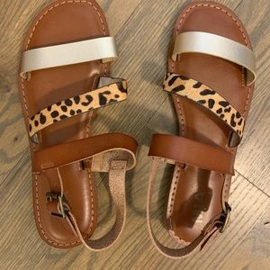 MIA sandals with gold and animal print design